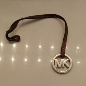 Michael Kors Logo Charm Fob Tag with Leather Strap